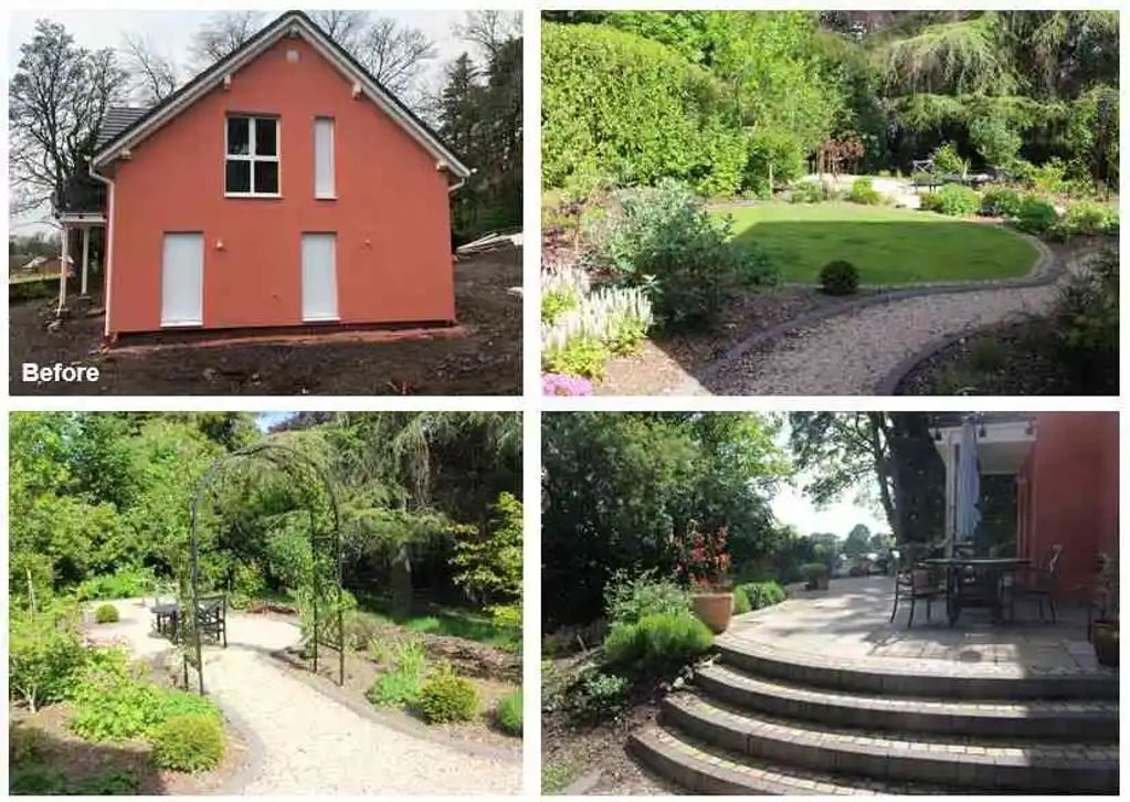 Attractive garden on steep slope