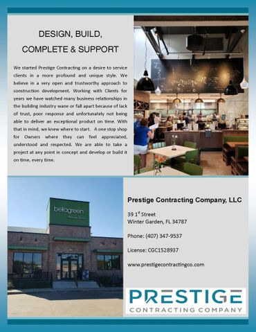 Prestige Contracting Company Business Brochure