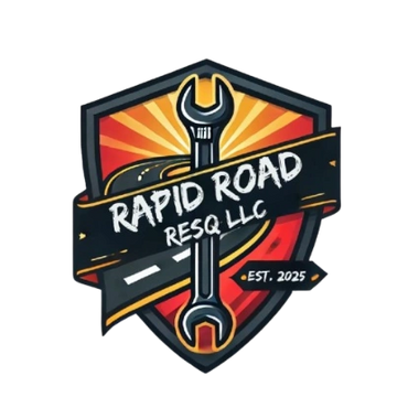 Logo of Rapid Road ResQ LLC with a wrench and road graphic.