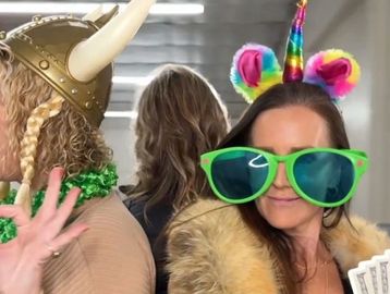 Screenshot of three guests on the 360 photo booth.