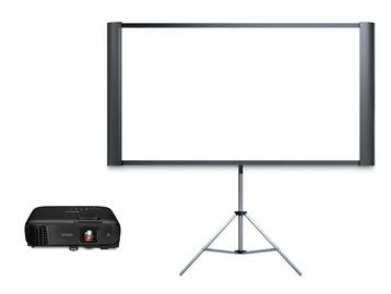 Projection screen and a projector.