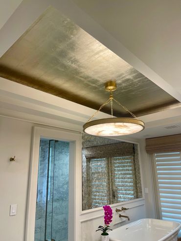 Silver Leaf Ceiling with Over Glazing