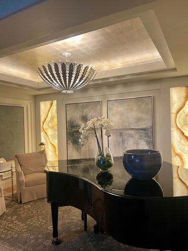 Silver Leaf Ceiling with Over Glazing