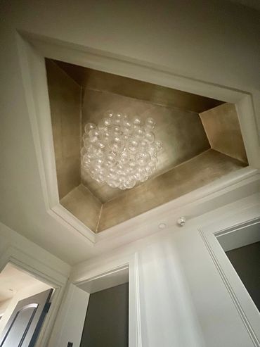 Silver Leaf Ceiling with Over Glazing