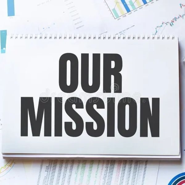 Notebook page with 'OUR MISSION' text.