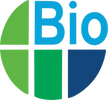 Colorful circular logo with the word 'Bio' and segmented quadrants in green and blue.