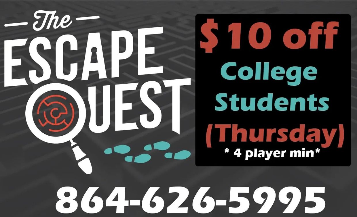 College Discount $10 off for groups of 4 or more.