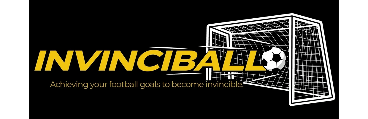 Invincible football-themed logo with a ball hitting the goal.