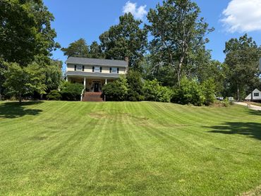 lawn mowing with stripes