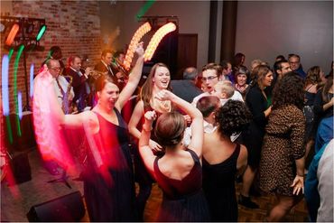 band and dancing at wedding reception