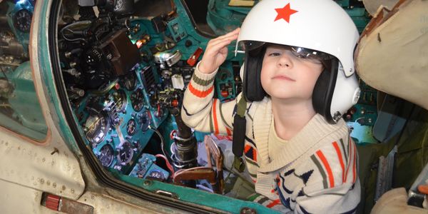 Day Camp for elementary age school children in the MIG-21 cockpit