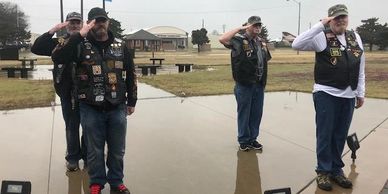 Laying a wreath at the Vietnam Memorial Wall in Enid, Oklahoma