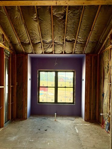 Primary bath insulated and passed inspection to continue construction