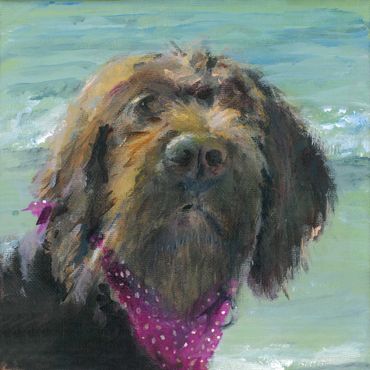 German Wired Haired Pointer Painting