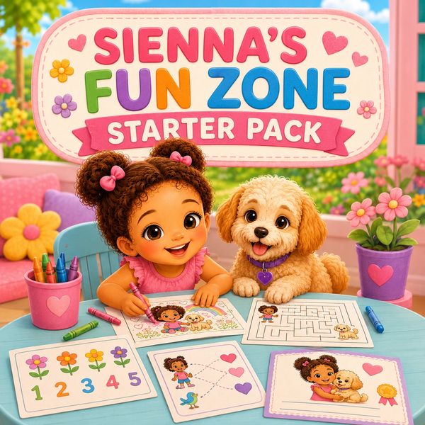 Little girl and dog enjoying coloring activities together.