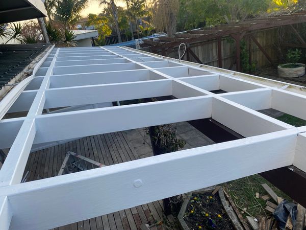 Pergola restoration - sand back with undercoat and top coat