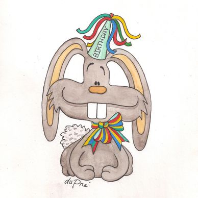 cartoon bunny rabbit for a greeting card
