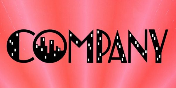 Stylized word 'COMPANY' with cityscape design on a red background.