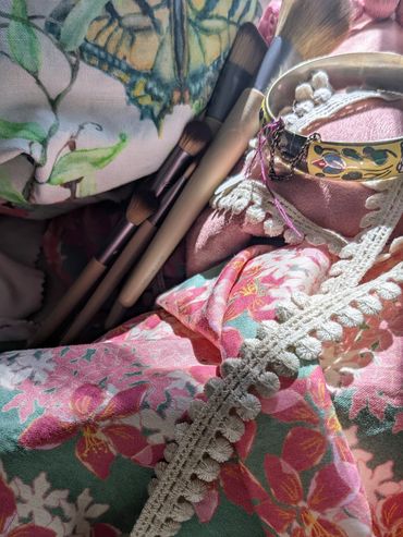 Swallowtail and Quince, and Hydrangea and Crabapple fabrics.