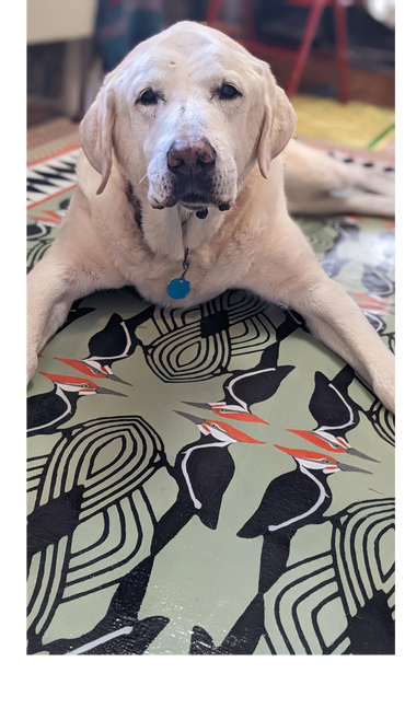 Woodpecker floorcloth