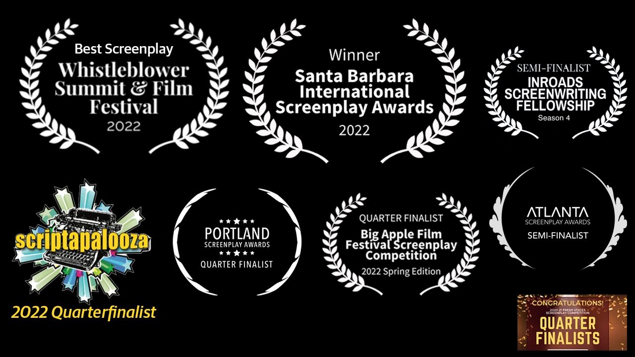 Best screenplay awards from seven different festivals. 