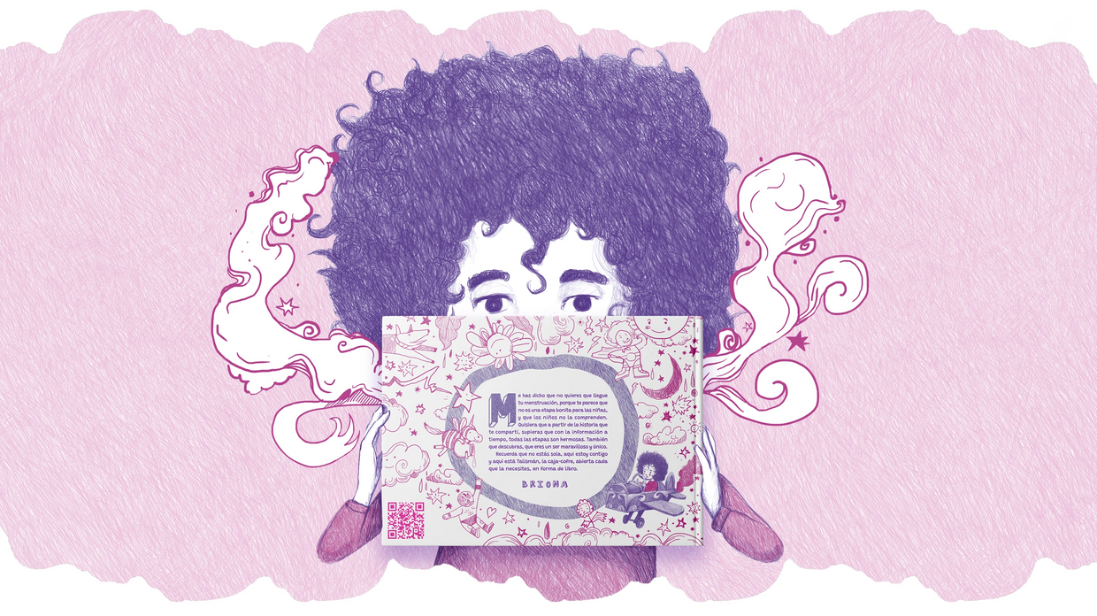 Contraportada del libro ilustrado Con M de menstruación