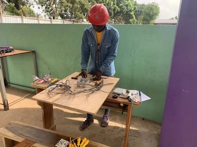 An electrical vocation student in Africa