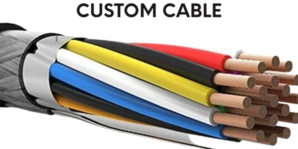 Custom wire and cable anatomy.  Power coil cable and Electronic coiled cords
