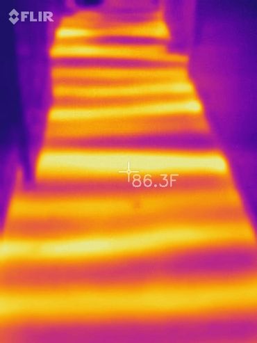 Thermal image of in floor heat.