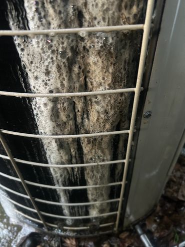 Foaming a condensor coil on a service call.