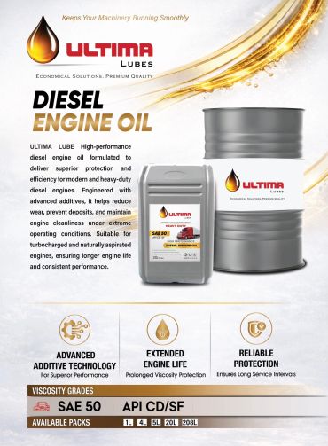 Ultima Lubes Diesel Engine Oil with advanced additives for superior protection and extended engine life.