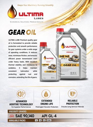 Premium ULTIMA gear oil ensures reliable protection and smooth gear performance.