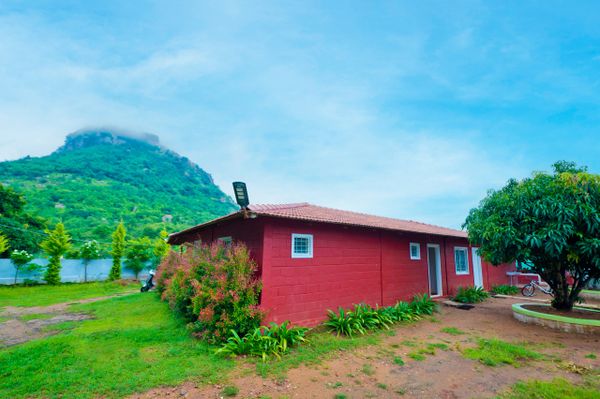 Front view of the spacious family cottage at Namooru Ecostay, welcoming guests for a comfortable stay