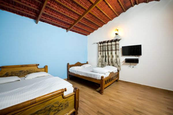 Elegantly designed interior of the private cottage at Namooru Ecostay, offering guests a blend of luxury and homely comfort.