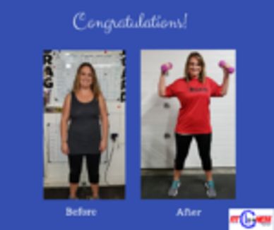Before and after weight loss transformation of a woman.