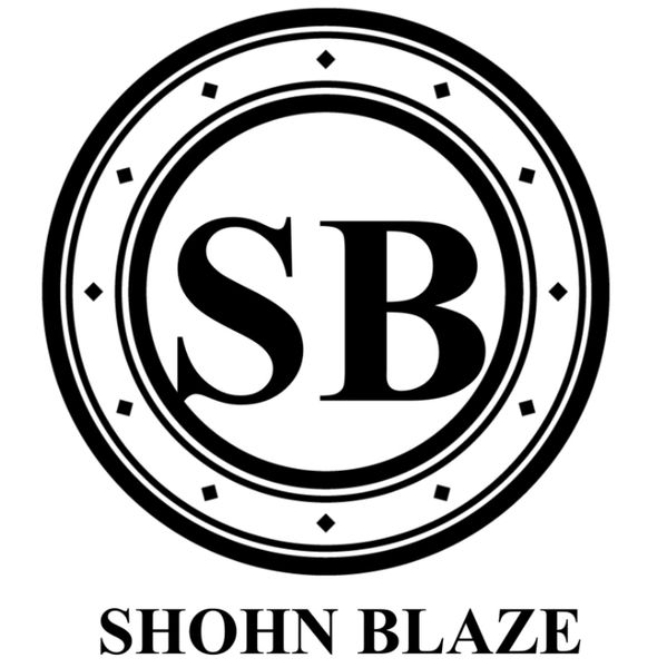 Shohn Blaze logo in Black Color on a White Background