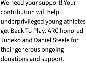 Support helps underprivileged athletes play sports.