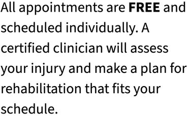 Free appointments with certified clinicians for personalized rehabilitation plans.