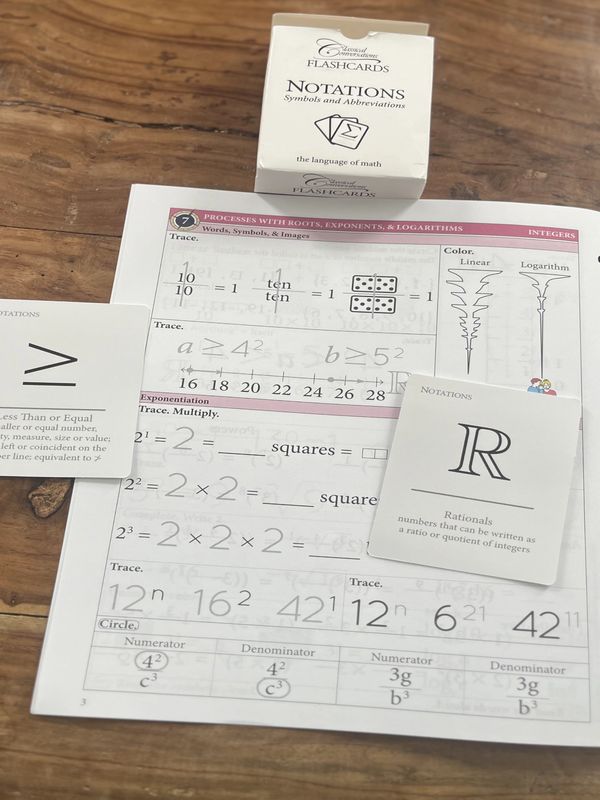 Math Maps Classical Conversations CC Notation Flashcards