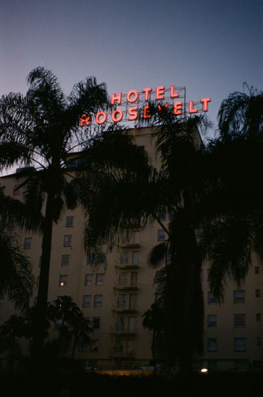 Sunshine Storytelling film photo of Hotel Roosevelt in California