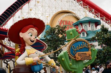 Sunshine Storytelling film photo of Pixar Pier in Disneyland, California