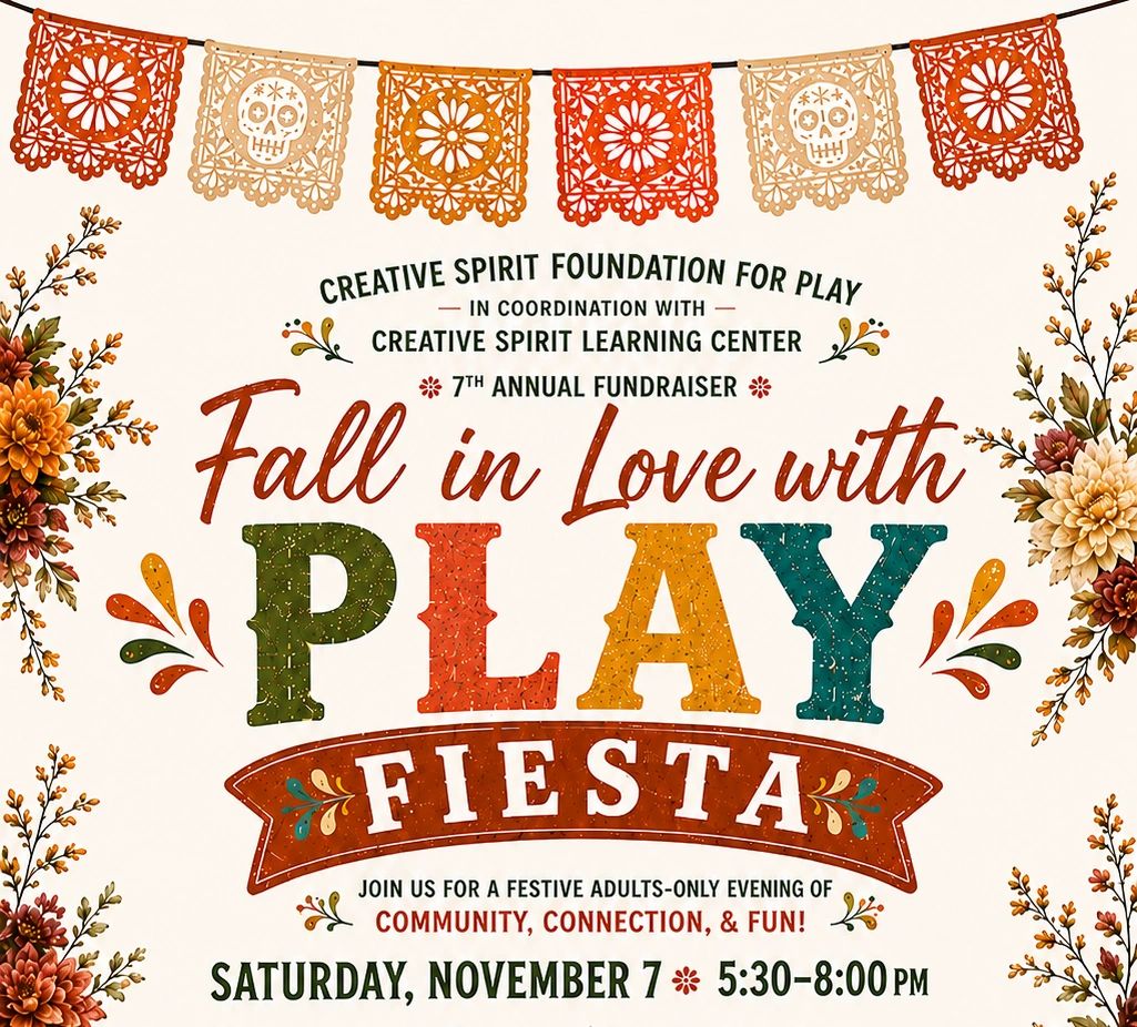 Fundraiser event poster titled "Fall in Love with Play Fiesta" on November 7.