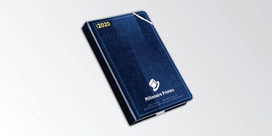 Padded diary with South African calendar can be custom branded with foil and used as gifts.