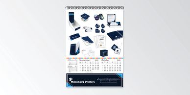 Executive calendars that are custom printed to be used as marketing material and gifts.