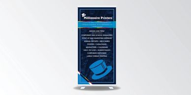 Pull up banners are often used at conferences and expos and are great for marketing indoors.