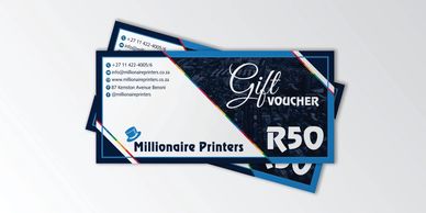 Gift vouchers are custom printed as per the clients requirements.