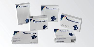 Boxes in various sizes are custom printed to suit the clients packaging requirements.