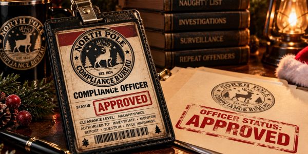 North Pole Compliance Officer badge approved for duty.