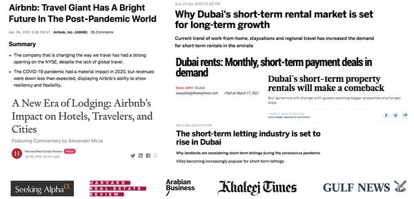 Newspaper article about holiday home and Dubai