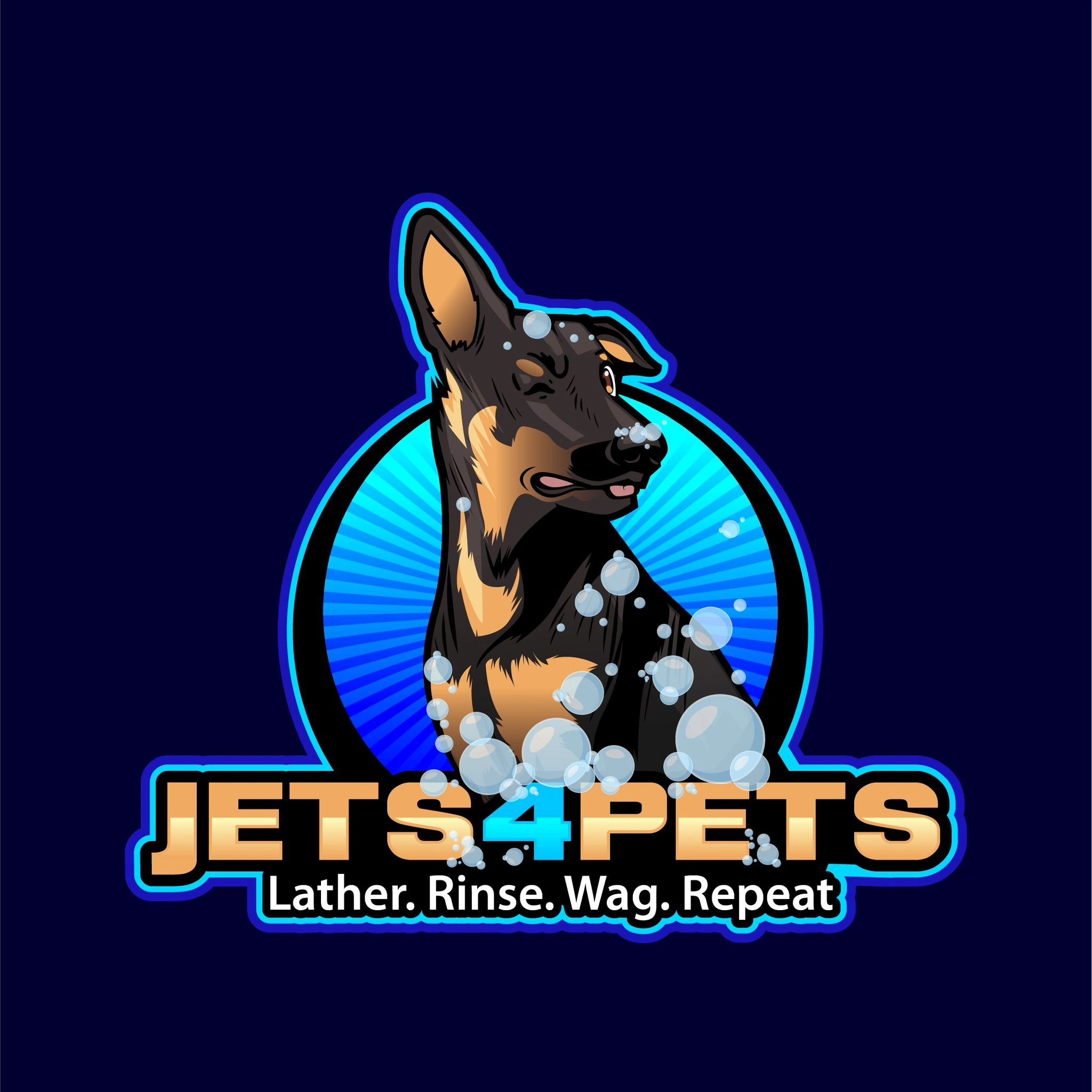 Jets4Pets logo dog wash dog grooming dog bath 